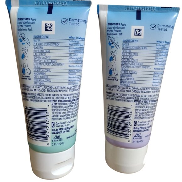 Secret Whole Body Sensitive Deodorant Invisible Cream Aluminum Free 3.0 OZ, 2 Pk - Picture 2 of 3